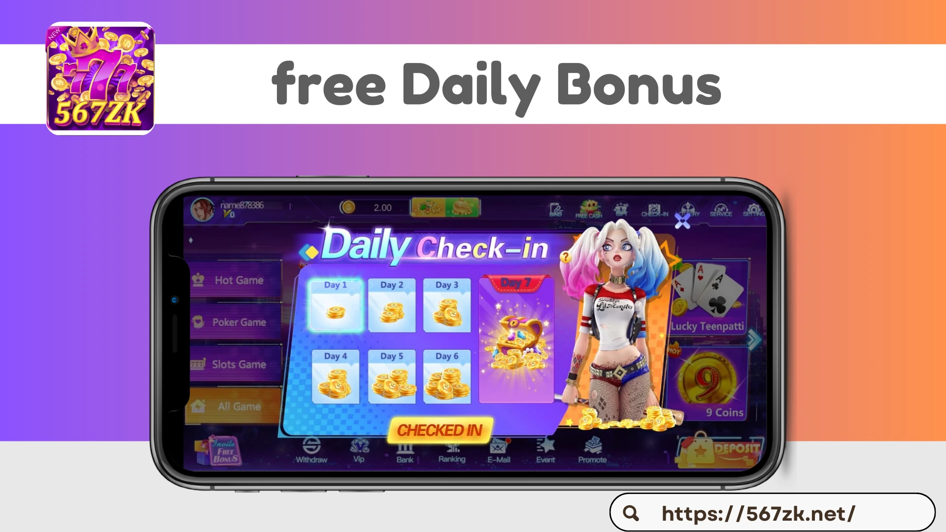 567 ZK free bonus